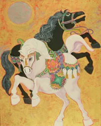 Antar i Abla, 1989 (akryl na płótnie)